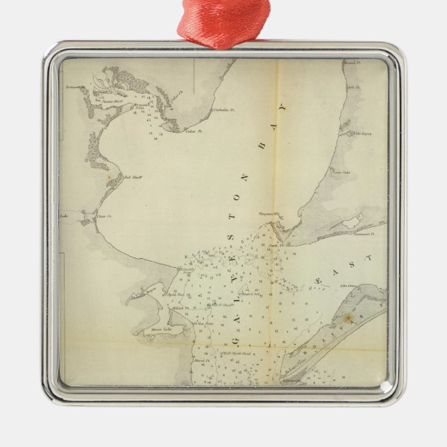 Galveston Bay, Texas Metal Tree Decoration (Front)