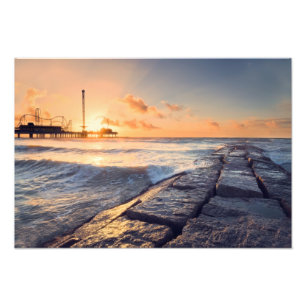 Galveston Beach Sunrise Photo Print