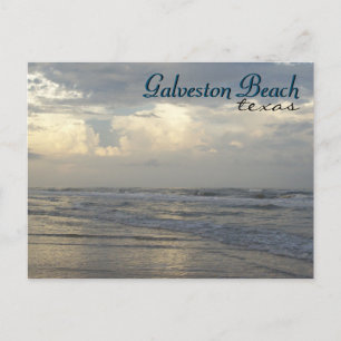 Galveston Beach Texas Travel Postcard