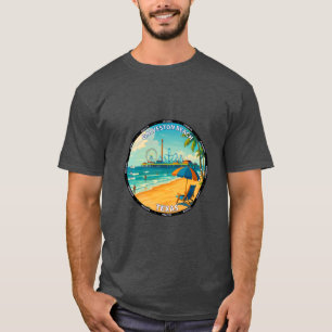 Galveston Beach Texas Travel Poster Coastal Wall A T-Shirt