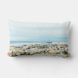 Galveston Coast, beach and city view Lumbar Cushion
