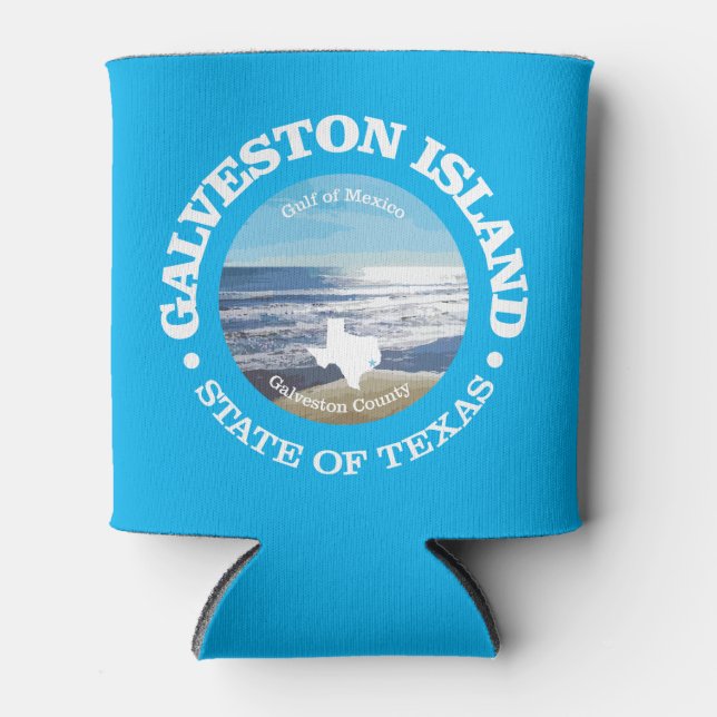 Galveston Island (C) Can Cooler (Front)