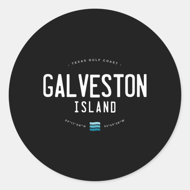 Galveston Island Texas Beach Waves Classic Round Sticker (Front)