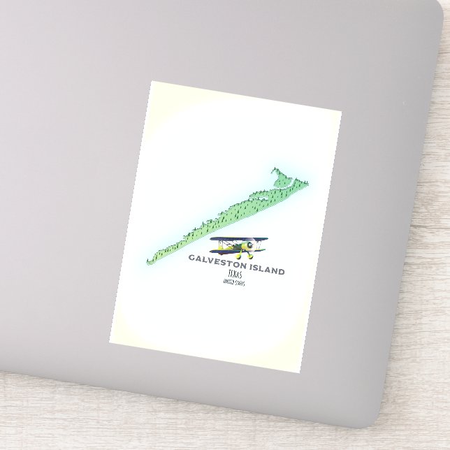 Galveston Island Texas USA map (Detail)