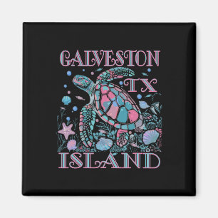 Galveston Island Tx Turtle Lover Colorful Beach So Magnet