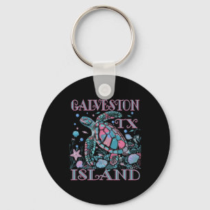 Galveston Island Tx Turtle Lover Colourful Beach S Key Ring