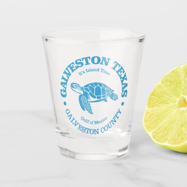 Galveston (sea turtle) shot glass (Front)