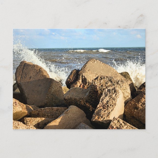 Galveston Sea Wall Postcard (Front)
