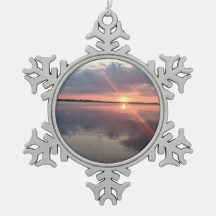 Galveston Sunset Snowflake Ornament