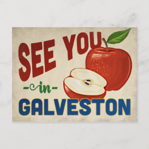 Galveston Texas Apple - Vintage Travel Postcard