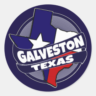 Galveston Texas flag burst stickers