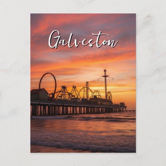 Galveston Texas Holiday Postcard (Front)