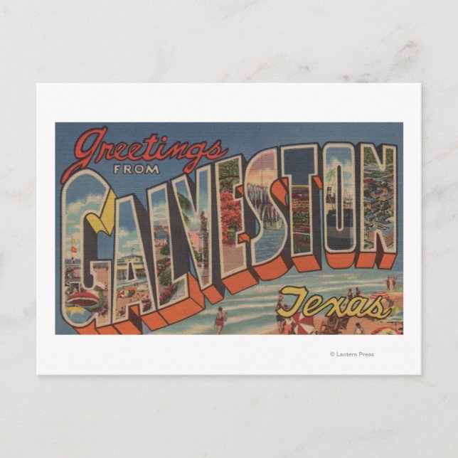 Galveston, Texas - Large Letter Scenes Postcard (Front)