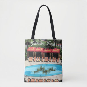 Galveston, Texas - San Luis Hotel Sundeck - Tote Bag