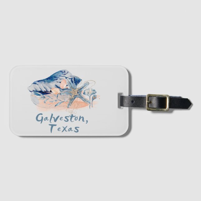 Galveston Texas Seashells  Luggage Tag (Front Horizontal)