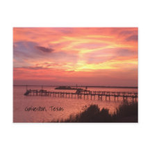 Galveston Texas Sunset Postcard