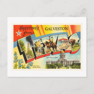 Galveston Texas TX Old Vintage Travel Souvenir Postcard