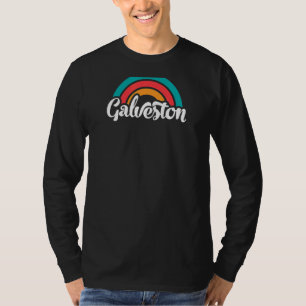 GALVESTON TX Script With Rainbow T-Shirt