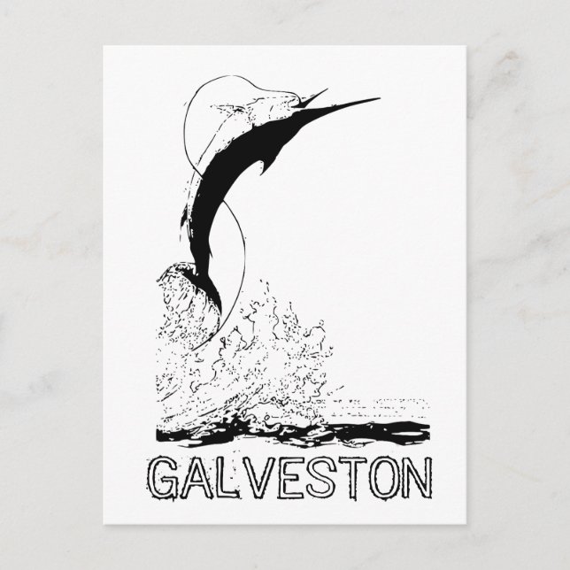Galveston, TX Sportfishing Postcard (Front)