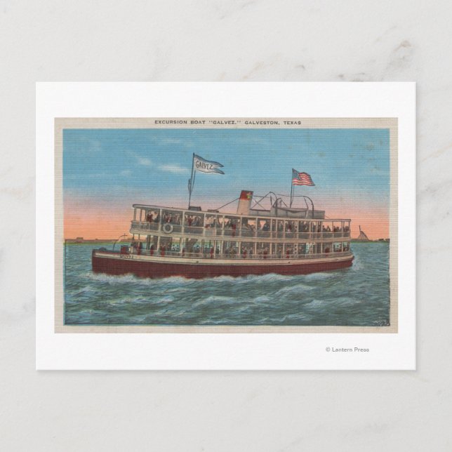 Galveston, TX - View of the Galvez Postcard (Front)