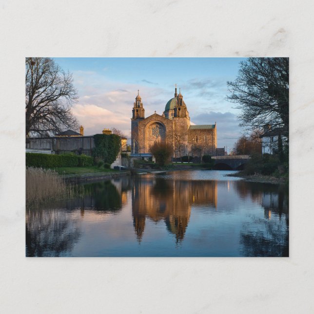 Galway cathedral reflected in water in Ireland Postcard (Front)
