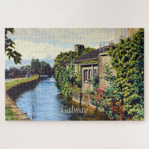 Galway City Ireland Scenic Canal View Jigsaw Puzzle