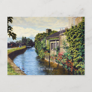 Galway City Ireland Scenic Canal View Postcard