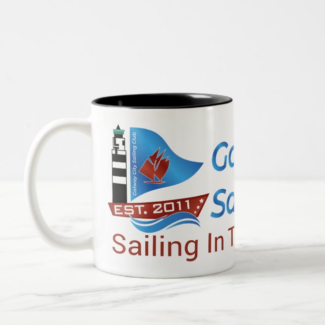 Galway City Sailing Club - Logo Solid Two-Tone Coffee Mug (Left)