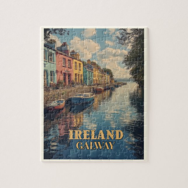 Galway Ireland Retro Irish Landmark  Jigsaw Puzzle (Vertical)