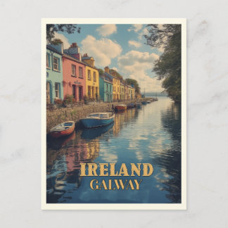 Galway Ireland Retro Irish Landmark Postcard