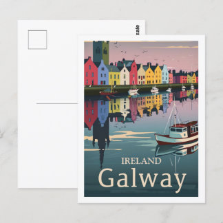 Galway Ireland Vintage Famous Travel Place Postcard