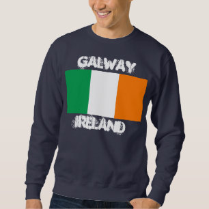 Galway, Ireland with Irish flag Sweatshirt