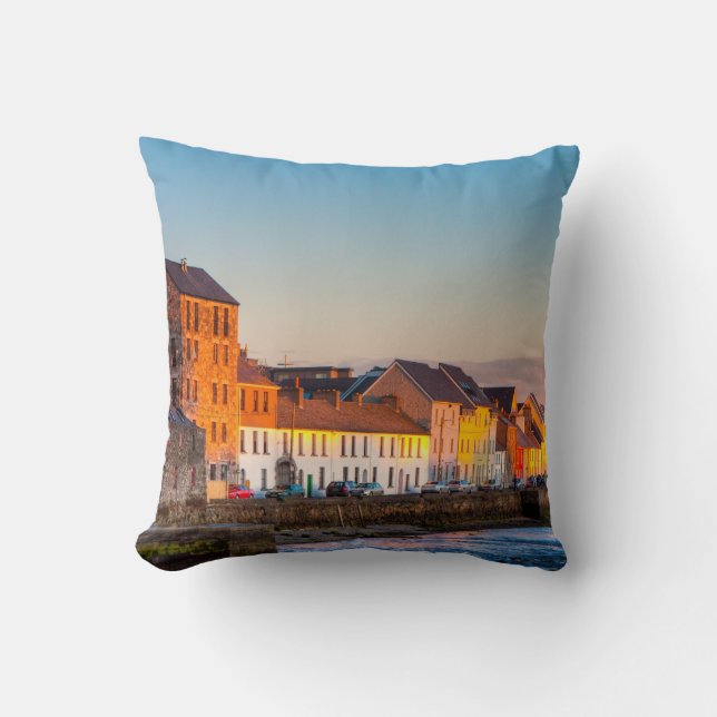 Galway's Waterfront At Sunset - Western Ireland Cushion (Front)
