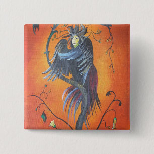 Gamaun The Prophetic Bird With Ruffled Feathers 15 Cm Square Badge