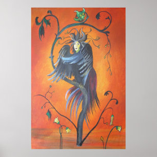 Gamaun The Prophetic Bird With Ruffled Feathers Poster