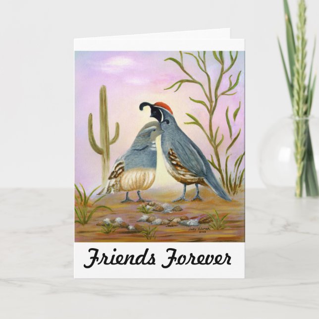 Gambel Quails Friend Forever Card (Front)
