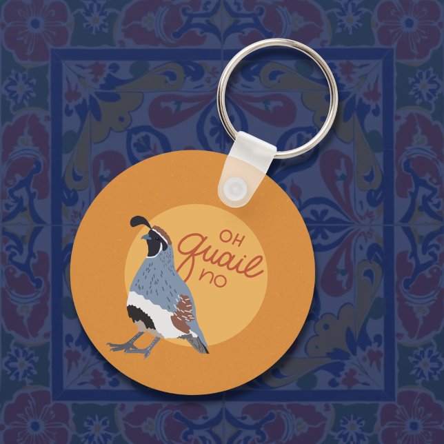 Gambel's Desert Quail Oh Quail No Funny Key Ring (Creator Uploaded)