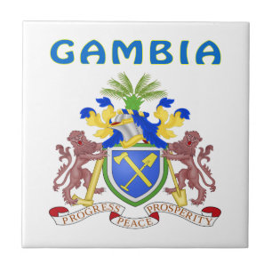 Gambia Coat Of Arms Ceramic Tile