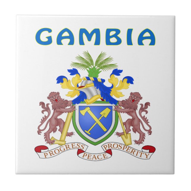 Gambia Coat Of Arms Ceramic Tile (Front)