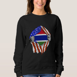 Gambia Flag America Chest Gambian Pride Gambian Ro Sweatshirt