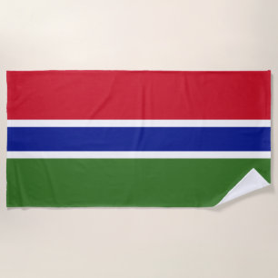 Gambia flag beach towel