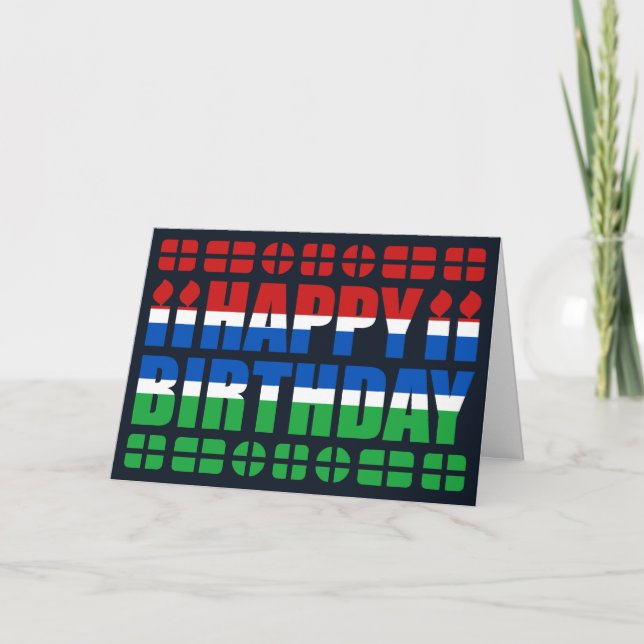 Gambia Flag Birthday Card (Front)
