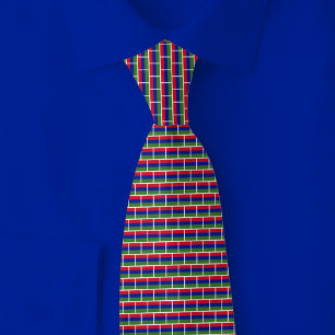 Gambia Flag Brick Pattern Tie