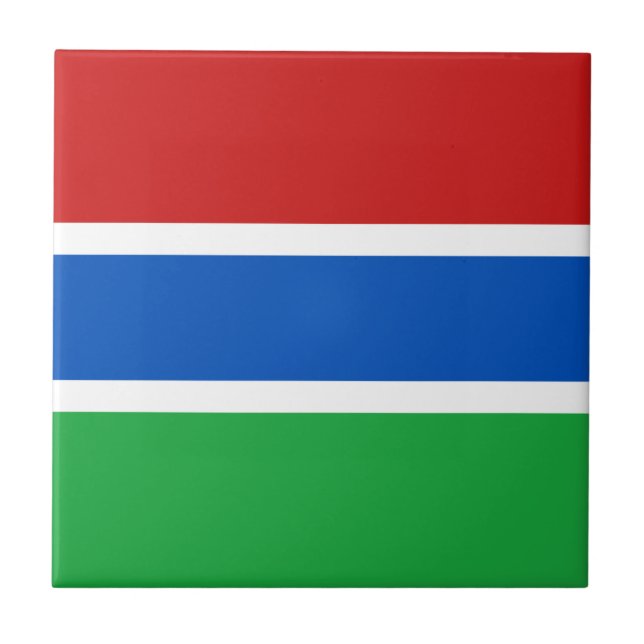 Gambia Flag Ceramic Tile (Front)