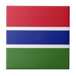 Gambia Flag Ceramic Tile