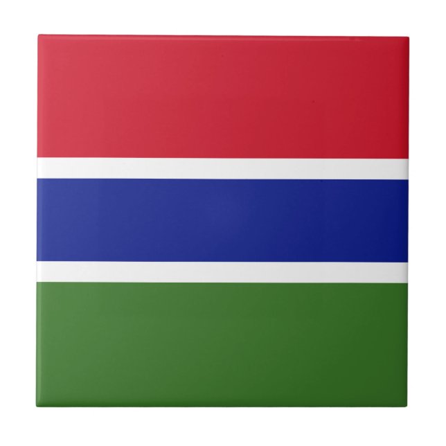 Gambia Flag Ceramic Tile (Front)