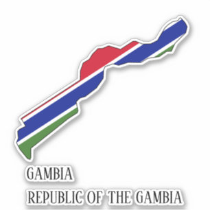 Gambia Flag Charming Patriotic Map