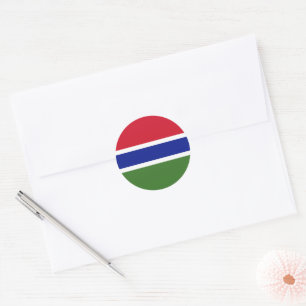 Gambia flag classic round sticker