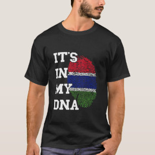Gambia Flag It's In My DNA Thumbmark Gambian Roots T-Shirt