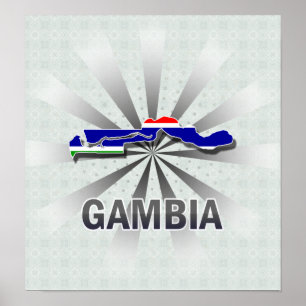 Gambia Flag Map 2.0 Poster